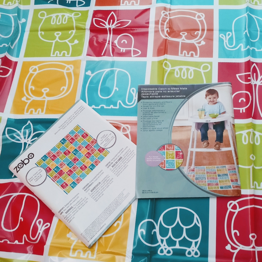 Bright Colorful Reusable Wipe Clean/Disposable Polyester Mats Fun Design 4 Pack